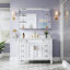 Ensemble miroir de salle de bain en aluminium encastré ou en saillie (48 po L x 30 po H) et armoire à pharmacie avec tablette ouverte-1076196356-1076196377