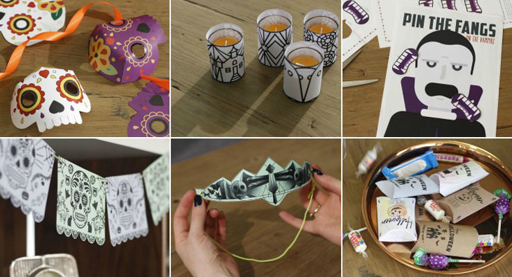 6 verschiedene Halloween Printables