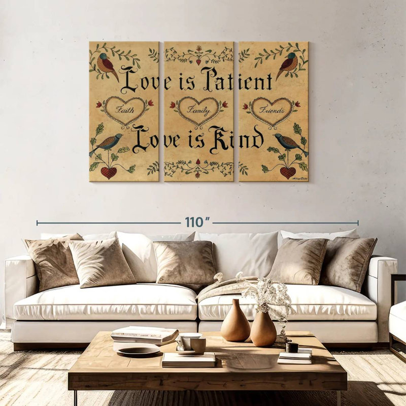 Tergel Love Is patient Kind, H 48 po x l 74 po
