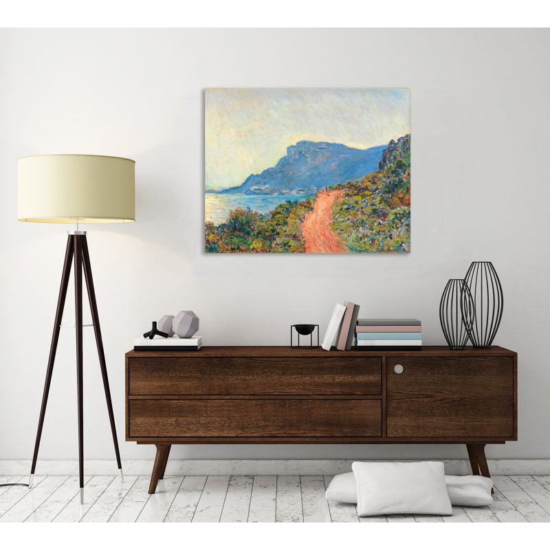 «La Corniche Near Monaco» par Claude Monet, reproduction d'art sur toile tendue, H 12 po x l 15 po x P 1,5 po