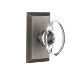 Studio Plate with Oval Clear Crystal Door Knob