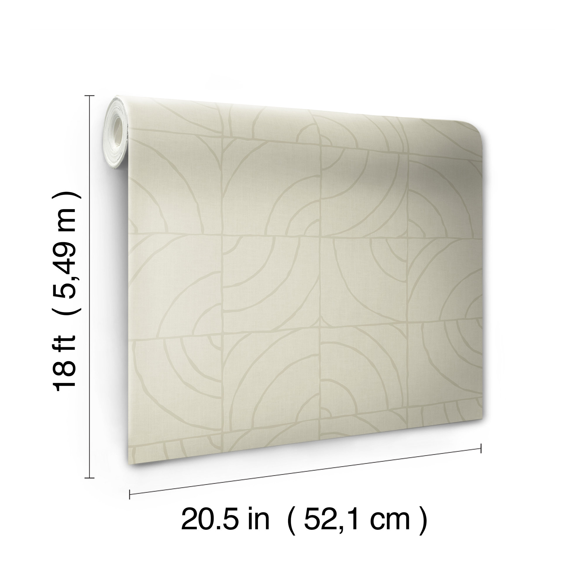 Adalard Peel & Stick Geometric Wallpaper, Taupe