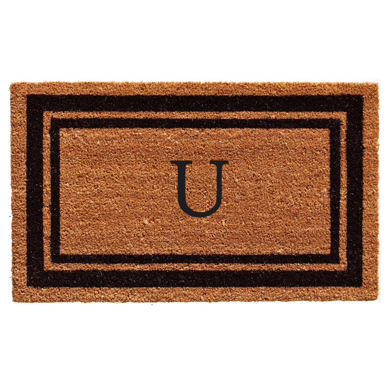 Tapis d'entrée antidérapant Stortz, Rectangle 1 pi 6 po x 2 pi 6 po, U, Brun / Noir