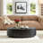 Matte Black Oval Coffee Table, 47.24" MDF Center Table With Drawer For Living Room Apartment Lounge-916575393