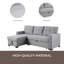 Upholstered Pull Out Sectional Sofa With Chaise-816304260