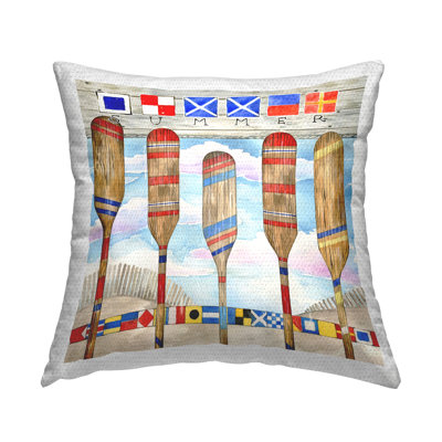Maritime Summer Paddles Outdoor Printed Pillow by Ronnie Rooney