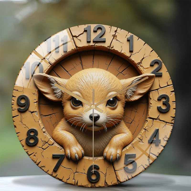 Vintage Decorative Animal Wall Clock Unique Design Art - 12'' Modern Glass Wall Clock