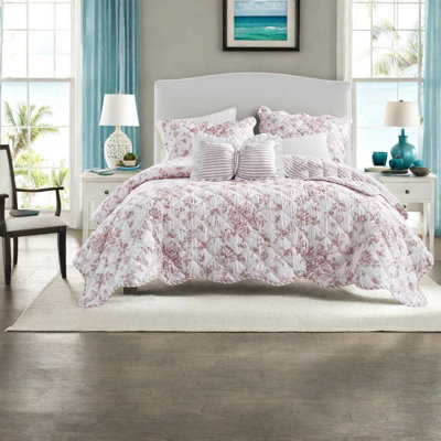 Romantic Bedding Sets, King Polyester Floral Reversible Quilt for Home