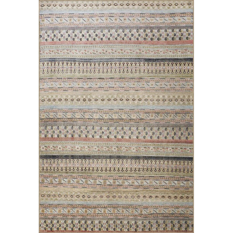 Tapis décoratif lavable à la machine beige, Rectangle 3 pi 3 po x 4 pi 11 po