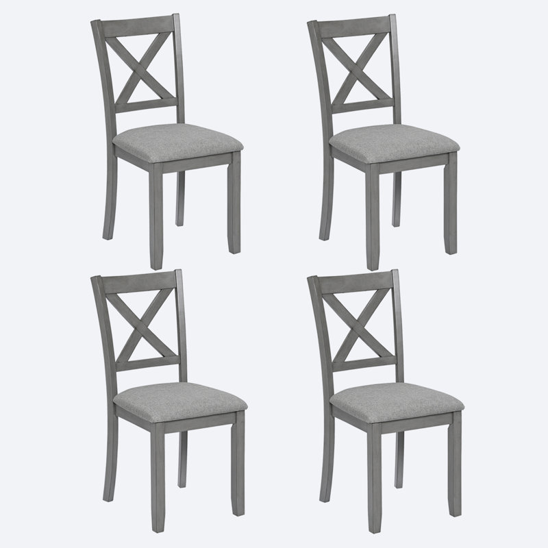 Dining Chairs Set For 4,Kitchen Chair With Padded Seat, Side Chair For Dining Room, Gray, Gray
