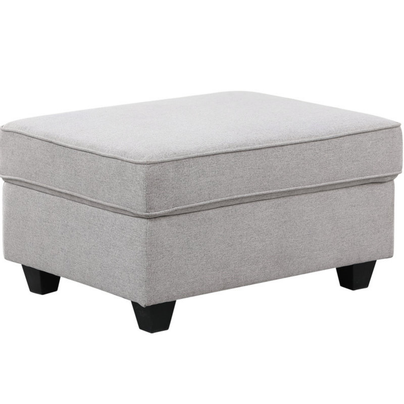 Canapé modulaire en forme de L et repose-pieds 125 po en lin gris clair 125 po (modulaire)