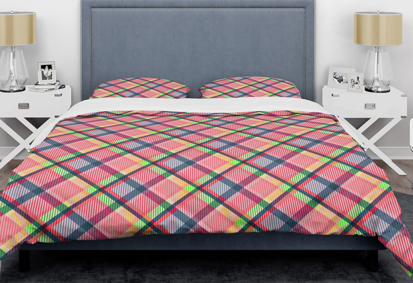 Design Art Ensemble de housse de couette Tartan al Texture I Mid