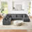 Dark Gray 5 U-Shaped Sectional , Corduroy Upholstery, Chaise Lounge, Frame, Comfortable Seating Ergonomic , And Removable Cushions