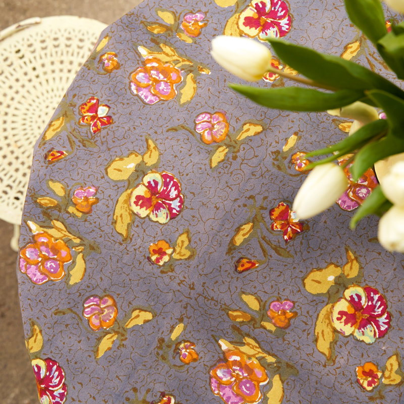 Pansy Handmade Floral Tablecloth