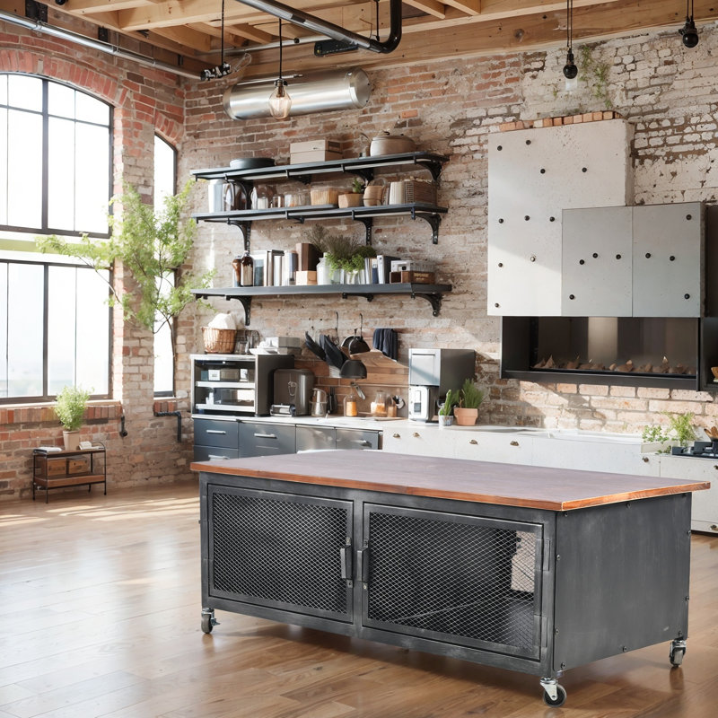Buffet décoratif Keyanah, Brun / noir vieilli, H 17,72 po x l 47,24 po x P 23,62 po