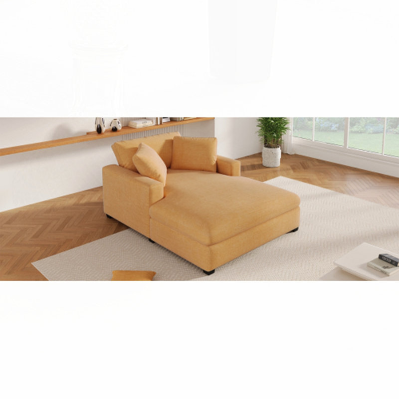 Tissu doux surdimensionné pour méridienne, Polyester jaune