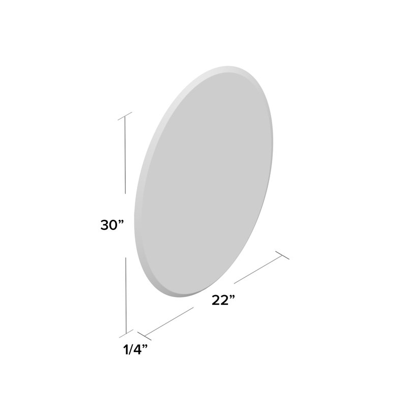Akeel Oval Mirror with Hooks, 30" H x 22" W