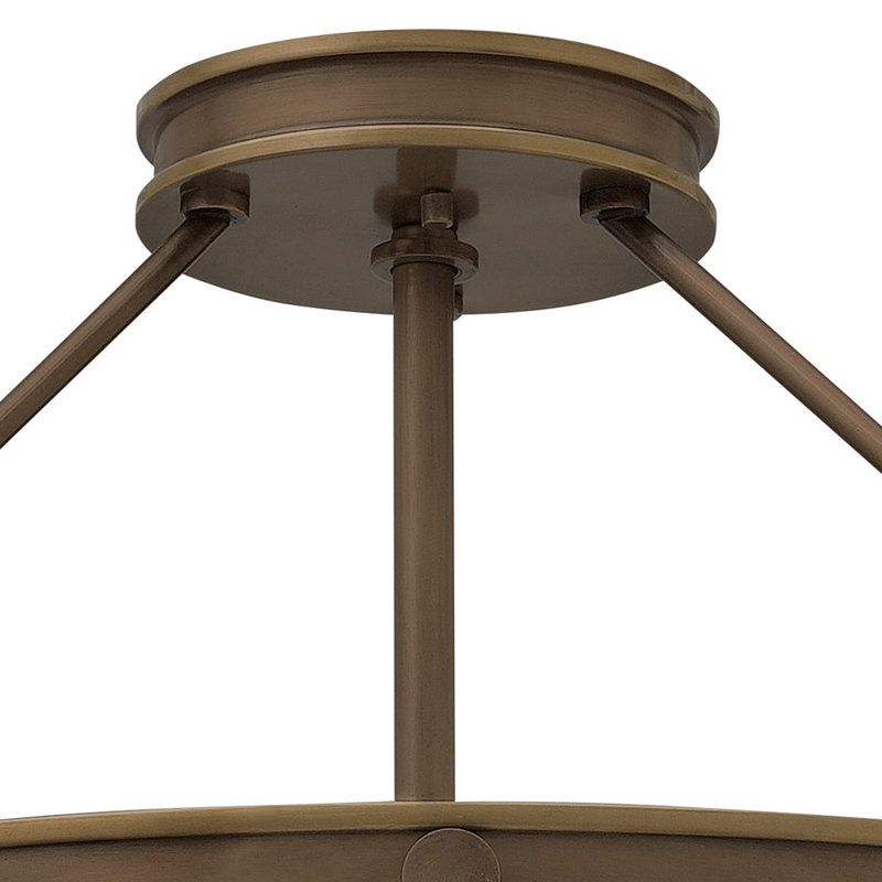 Collier Semi-Flush Mount Ceiling Light - Heritage Brass, Heritage Brass, Incandescent, 11.5"H x 22"W x22"D