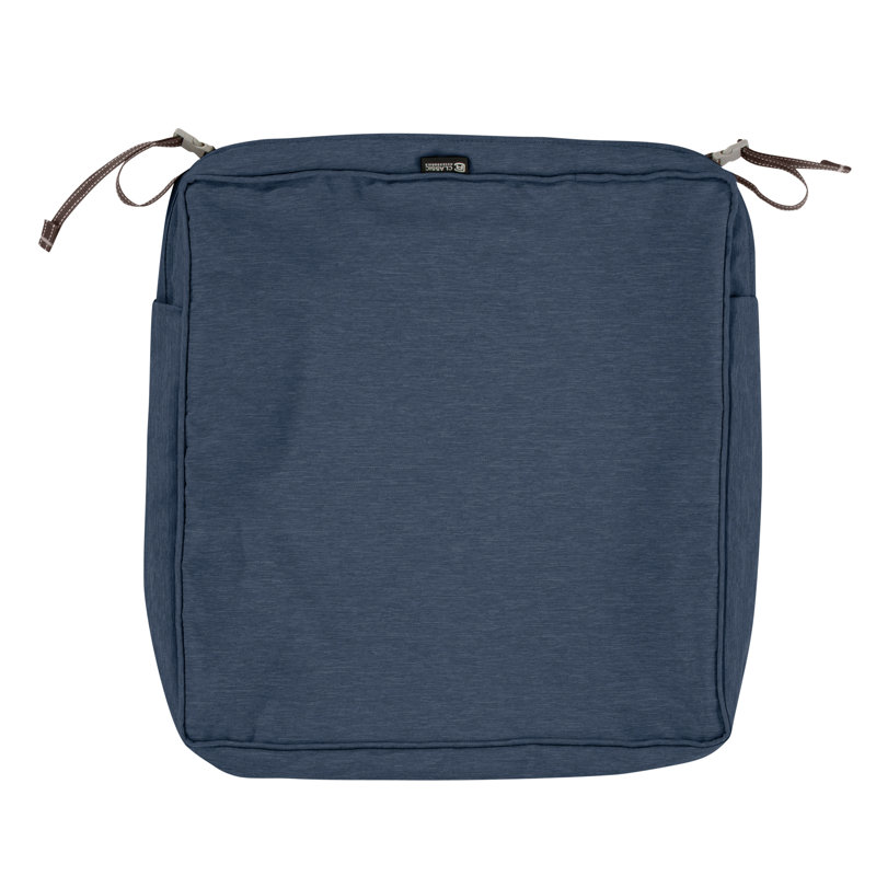 Pina Outdoor Dining Chair Seat Cushion, Heather Indigo Blue, 3" H x 17" W x 17" D