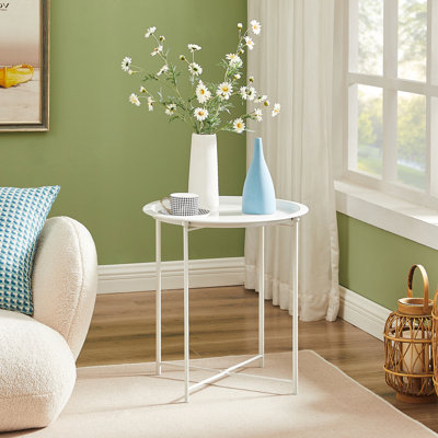 Annaleese Small End Table Set Foldable Tray X-shaped Cross Leg Side Table