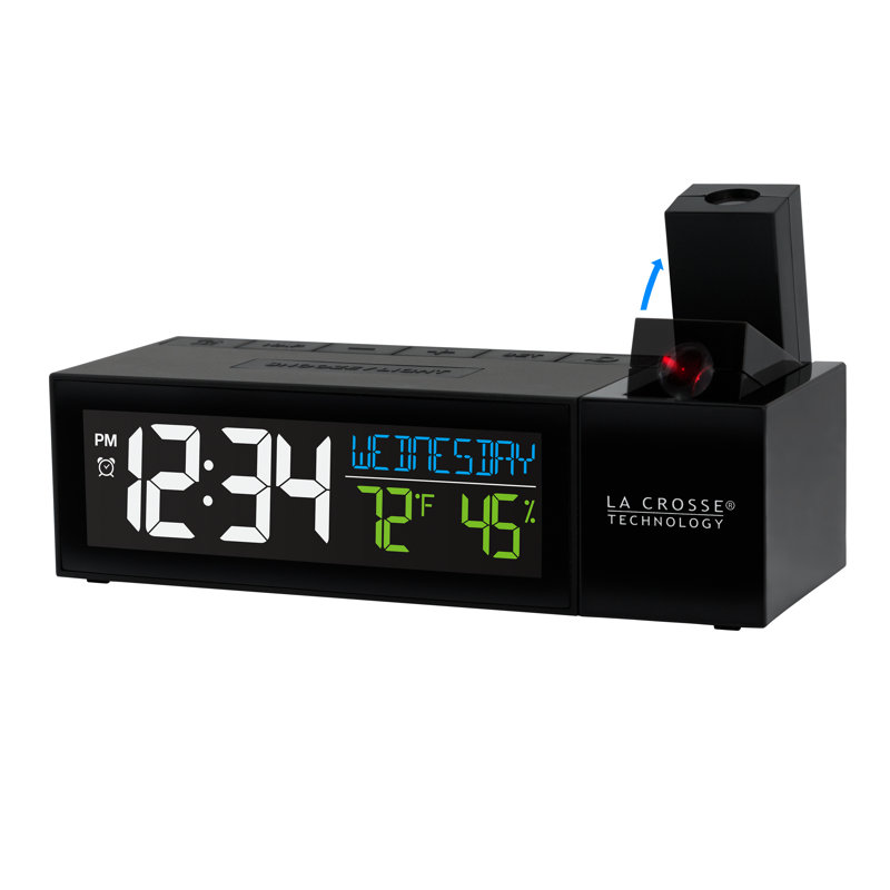 Modern & Contemporary Digital Battery/plugged-in Tabletop Clock with Alarm in Black