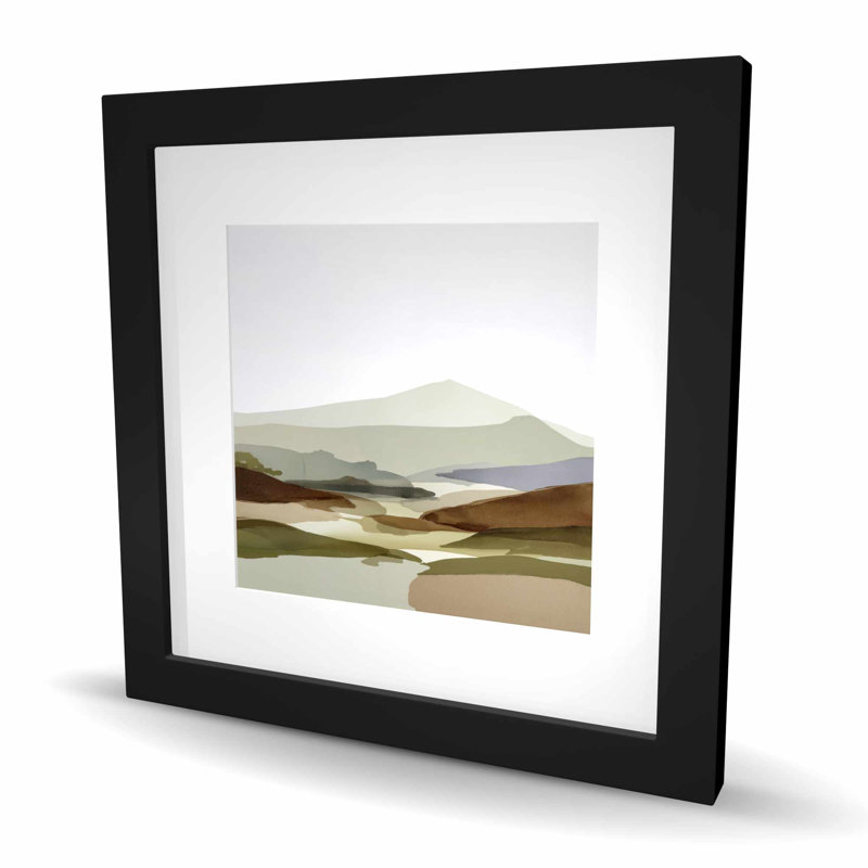 Peaks - Paysages, reproduction encadrée pour la décoration intérieure, Noir, H 16 po x l 16 po