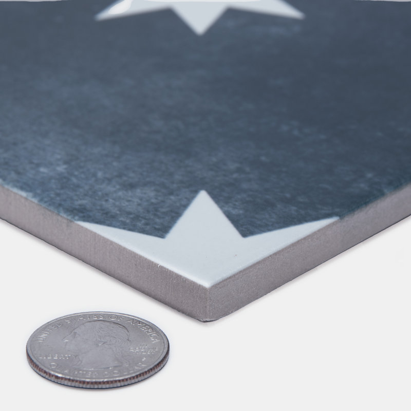 Starlight 17-3/8 In. X 17-3/8 In. Porcelain Floor And Wall Tile, Blue/White