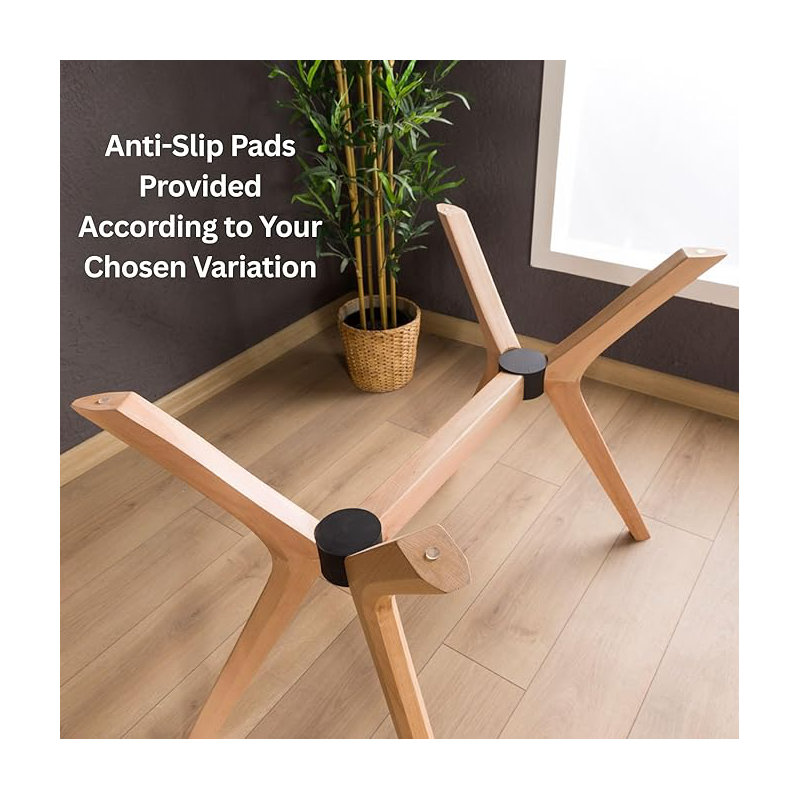 Base de table moderne en bois de hêtre massif Mid Mid Century