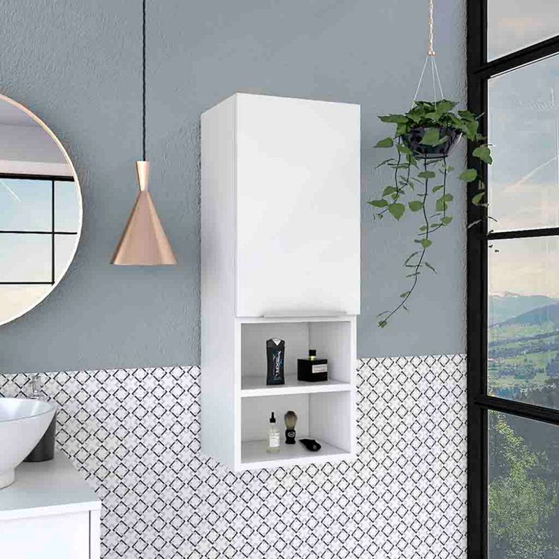Armoire à pharmacie simple H 32 po, deux tablettes intérieures, deux tablettes extérieures, Blanc