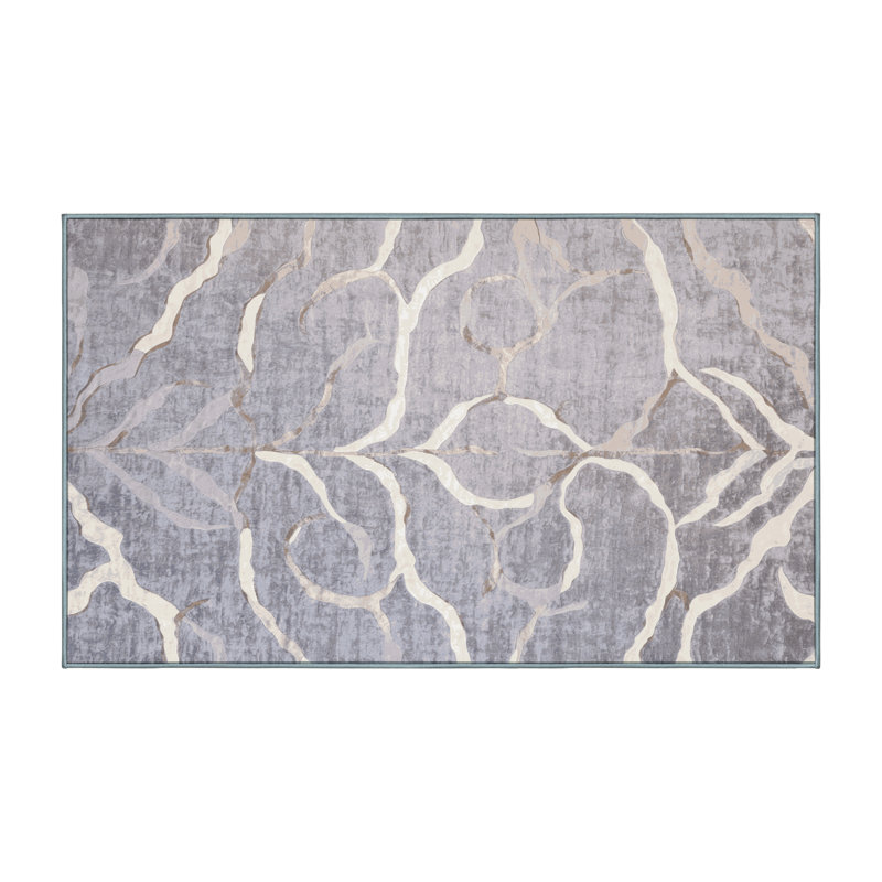 Tapis bleu lavable à la machine, Rectangle 2 pi x 3 pi