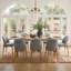  Ensemble de salle à manger extensible en bois naturel avec 8 chaises rembourrées-134305283