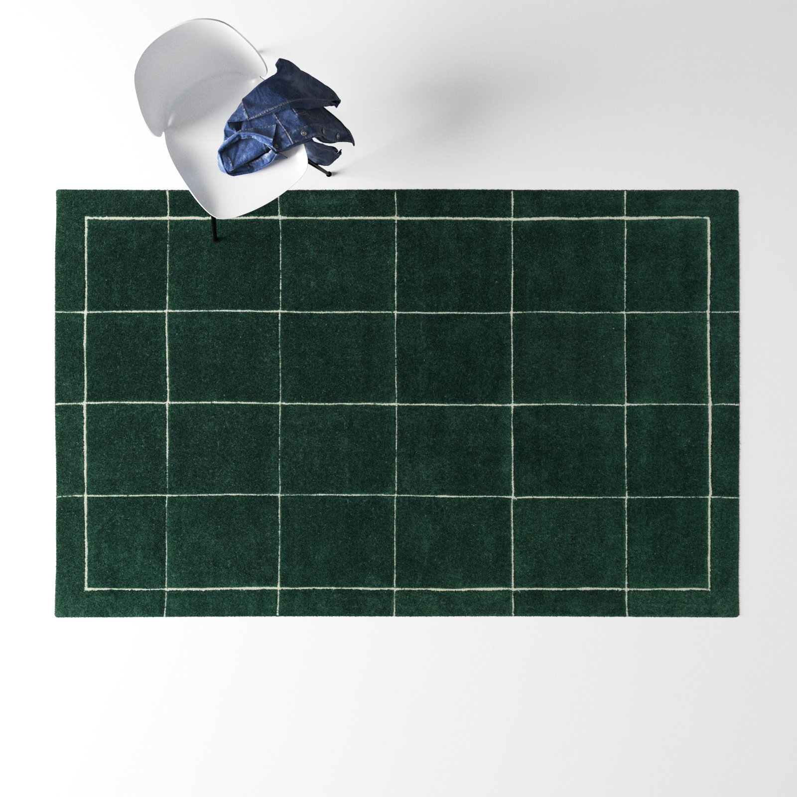 Mallory Hand-Woven Green Rug, Rectangle 5' x 8'