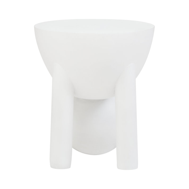 Demel Solid Wood End Table, White