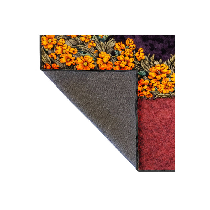 Tapis rose tissé à motif floral lavable Mosso, 2'6" x 4'11"