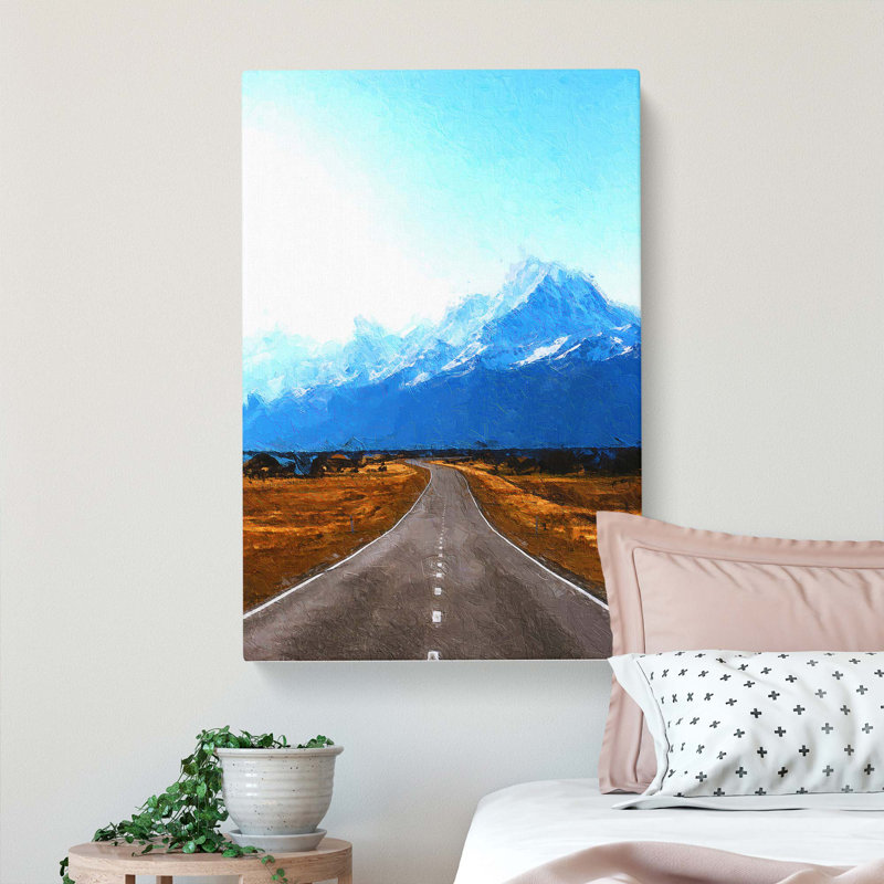 Road To Mount Cook In New Zealand - Wrapped Canvas Print, 50cm H x 35cm W x 3cm D