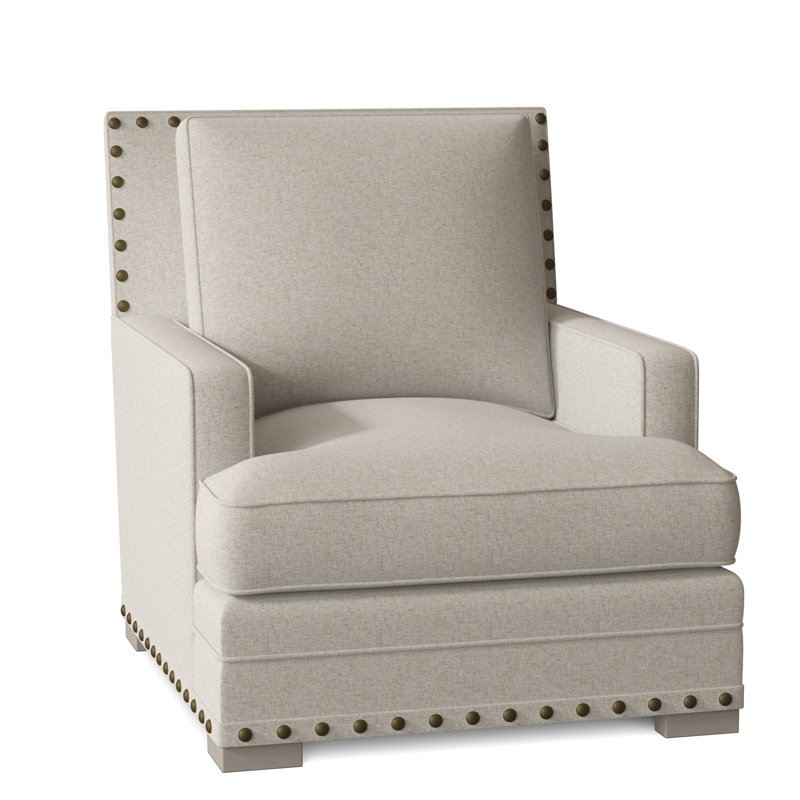 Cantor 34.5" W Sunbrella® Down Cushion Armchair, Cream Linen 1429-002, Portobello