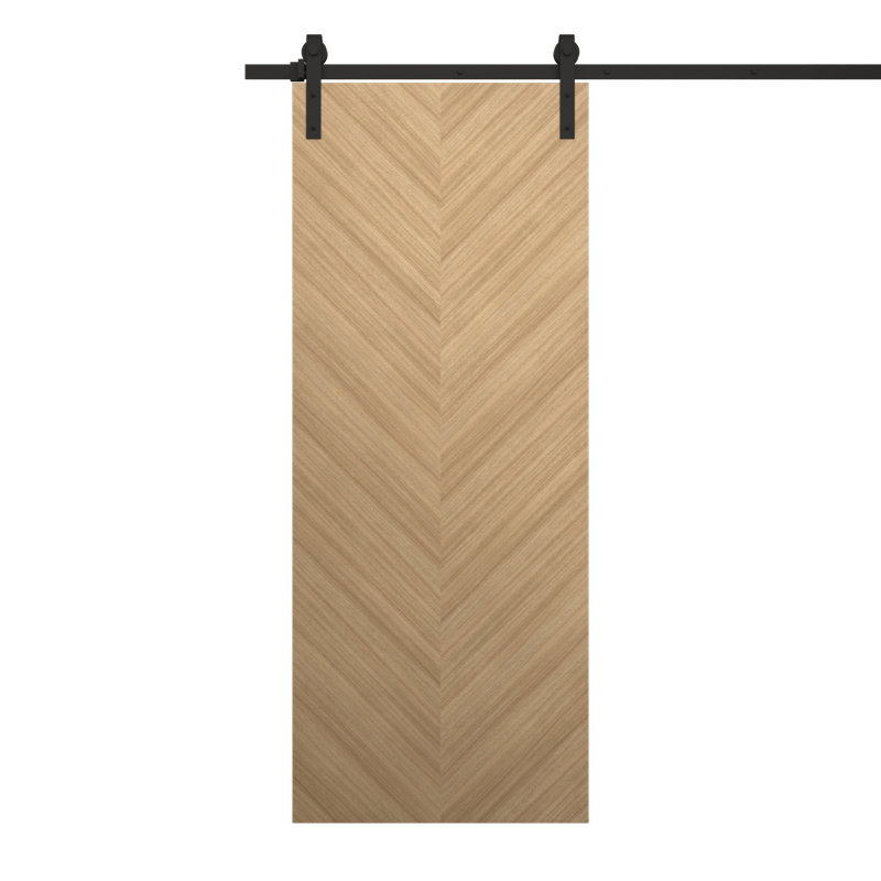Porte de grange moderne | Ego 5005 | Ensemble de quincaillerie lourde pour rails | Portes intérieures solides, Chêne naturel