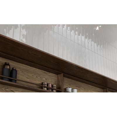 3" x 12" Teramoda Stone Glossy Pressed Ceramic Wall Tile