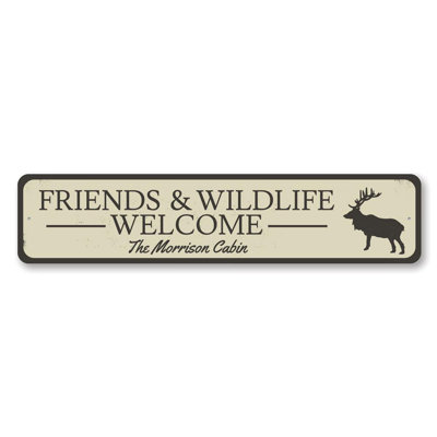Friends & Wildlife Welcome Aluminum Sign