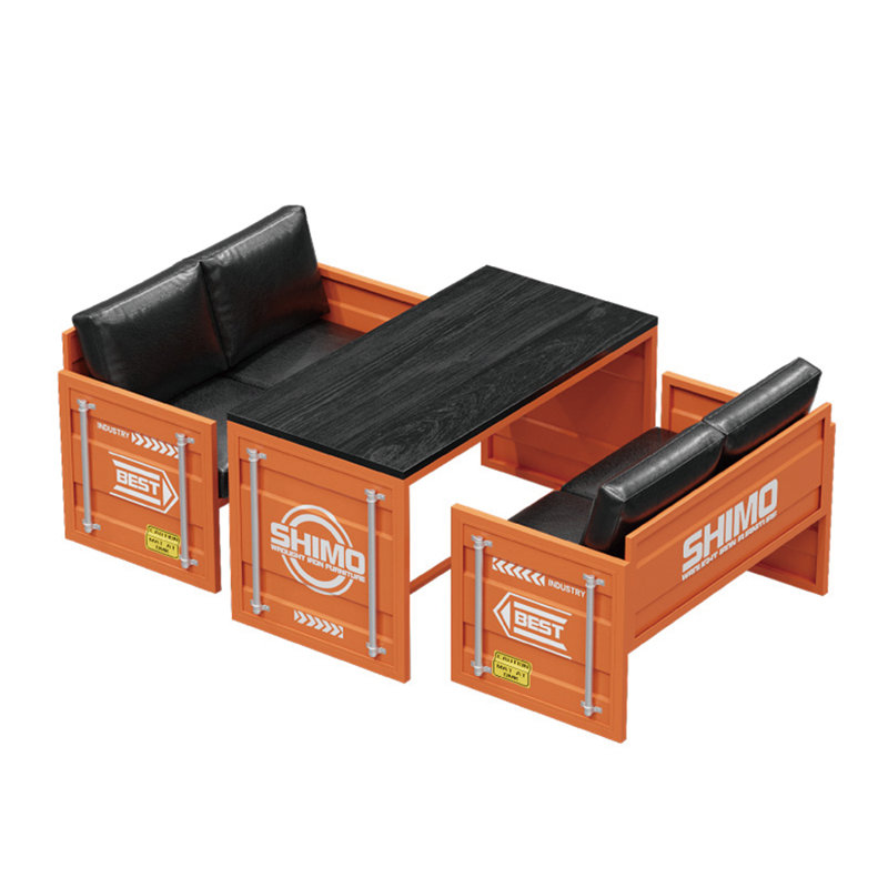 Ensemble de salle à manger rectangulaire L 55,2 po x l 27,6 po Levonda, Orange, Orange