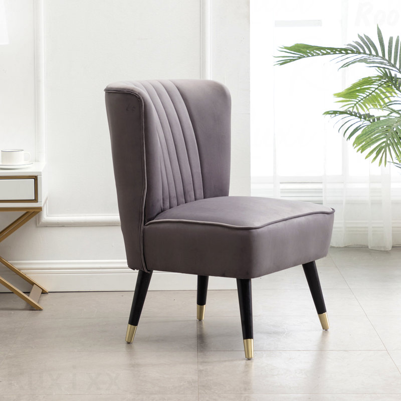 Fauteuil d'appoint rembourré en velours de style contemporain