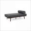 Chaise longue en tissu Mid-Century avec revêtement capitonné & amp; Traversin | Allongé | Tissu