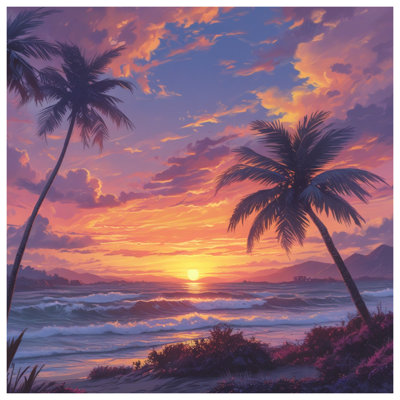 Sunset Beach Scene Comforter