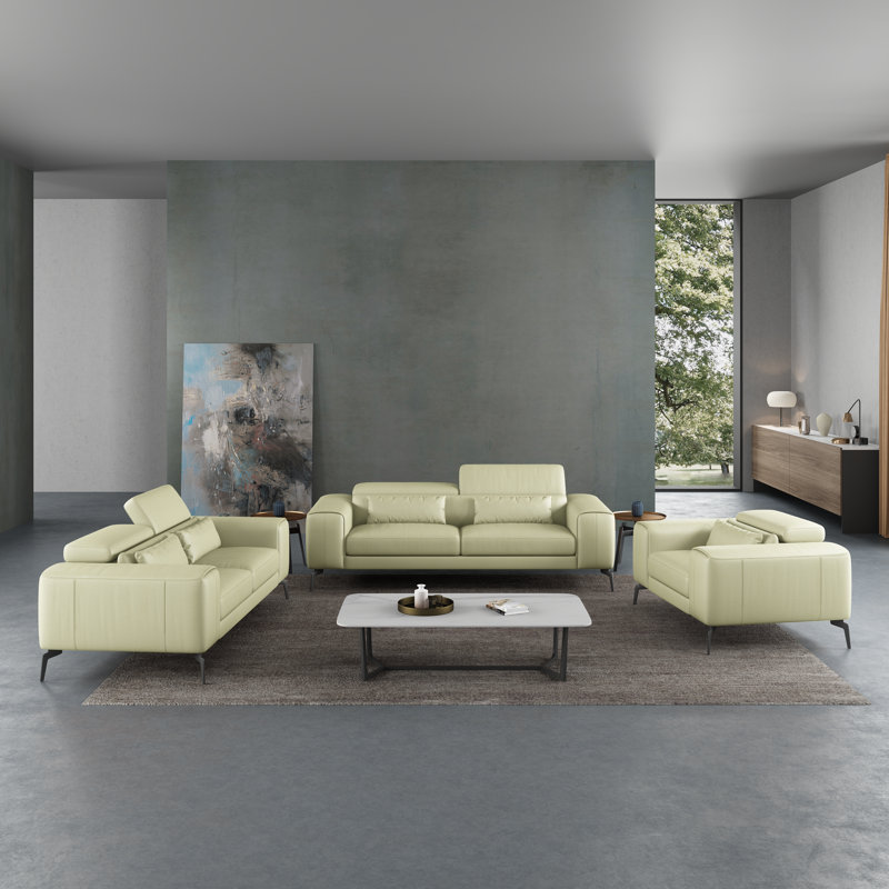 Cavour Sofa, White Genuine Leather