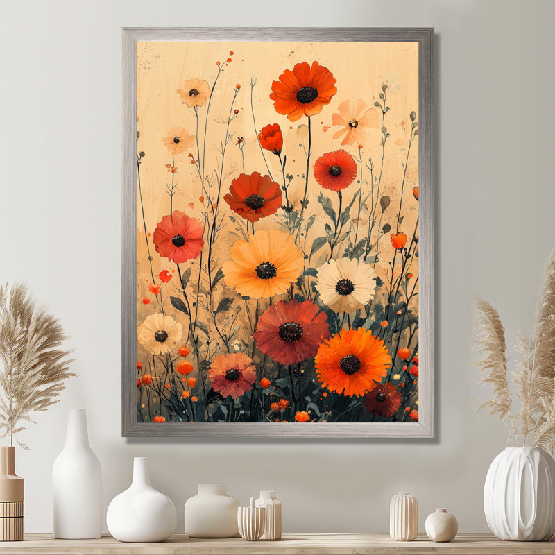 Murphree - art mural floral, Argent argent, H 20 po x l 12 po, Reproduction encadrée d'une seule photo