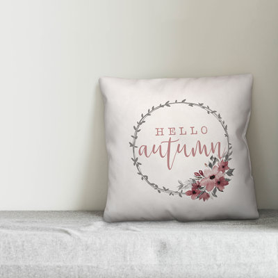  Hello Autumn Boho Wreath Throw Pillow Cover