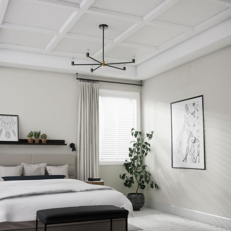 Endurathane 5" Traditional Coffered Ceiling Kit w/ Classic Cross Intersection for Rooms 12' x 12' or Smaller, Factory Primed