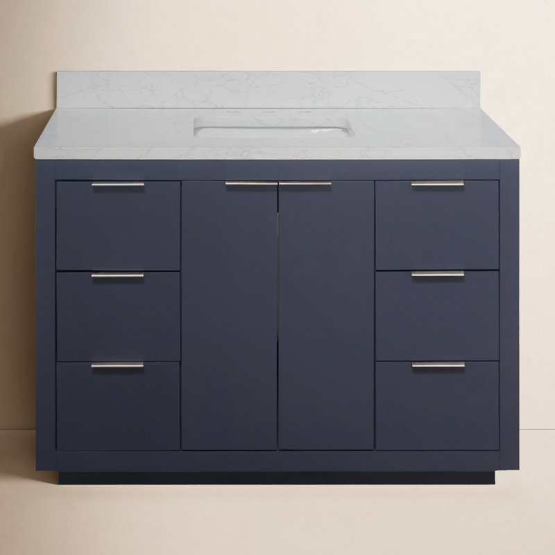 Ensemble de meuble-lavabo simple 48 po Anastazia, Gris marine