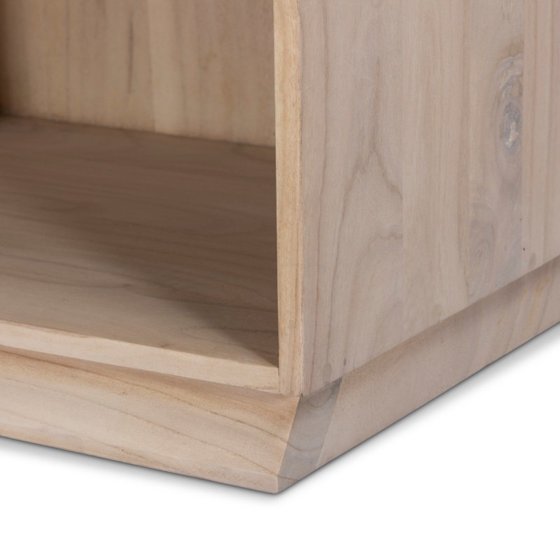 Tussac Nightstand-Matte Brown Neem, Natural White Neem