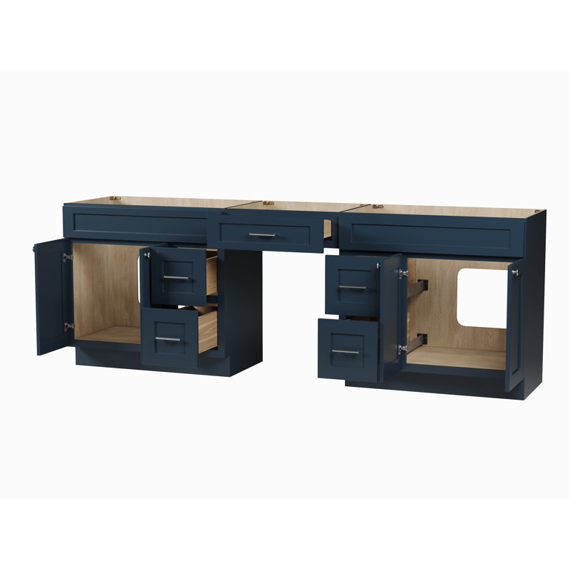 Ensemble de meuble-lavabo double 96 po Disar, Blue